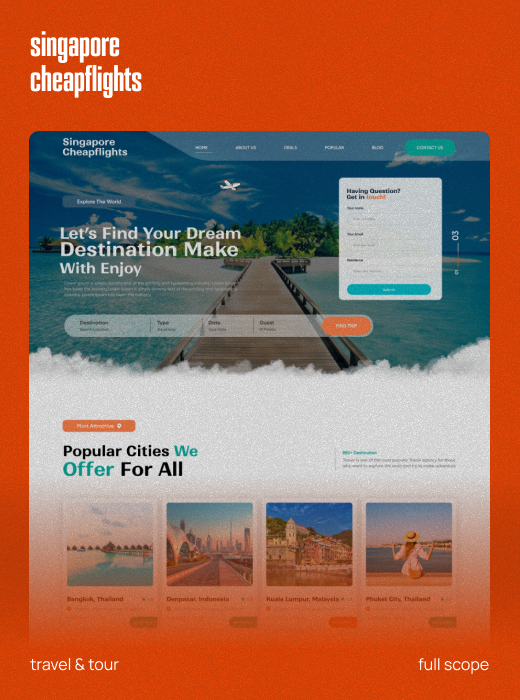 modern travel agency website develop by arbortisng